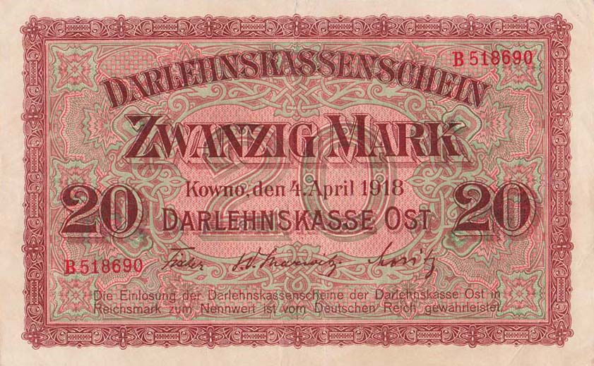 Front of Germany pR131: 20 Mark from 1918