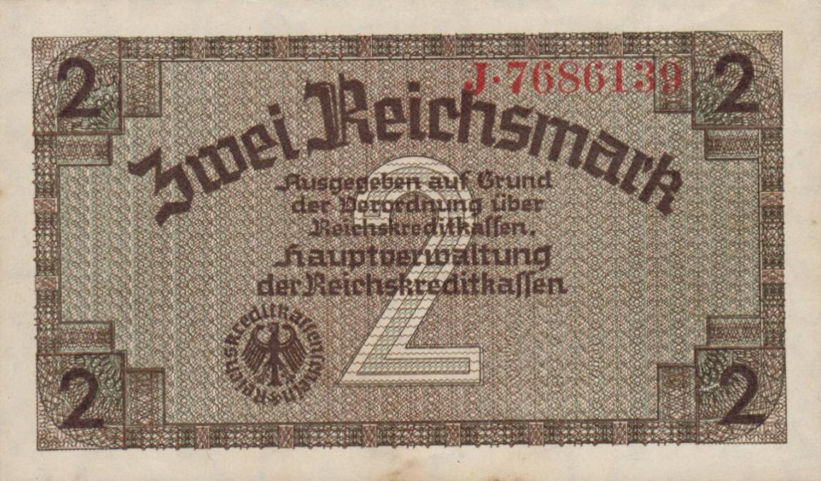 Front of Germany pR137a: 2 Reichsmark from 1940