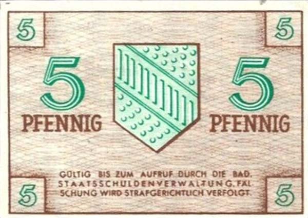 Back of Germany pS1001a: 5 Pfennig from 1947