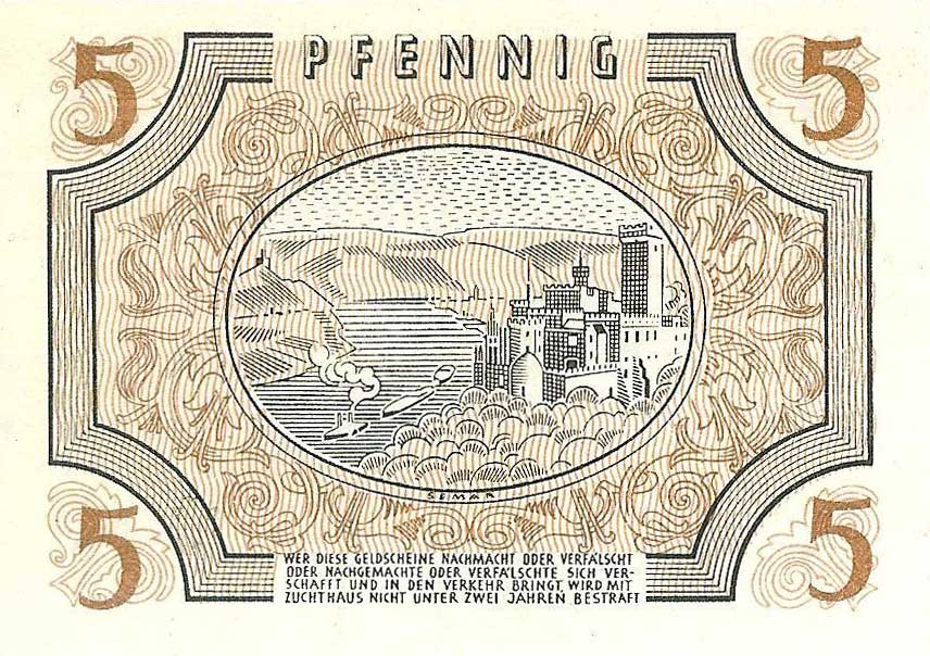 Back of Germany pS1004: 5 Pfennig from 1947