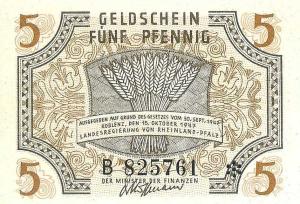 pS1004 from Germany: 5 Pfennig from 1947