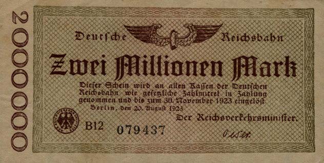 Front of Germany pS1012a: 2000000 Mark from 1923