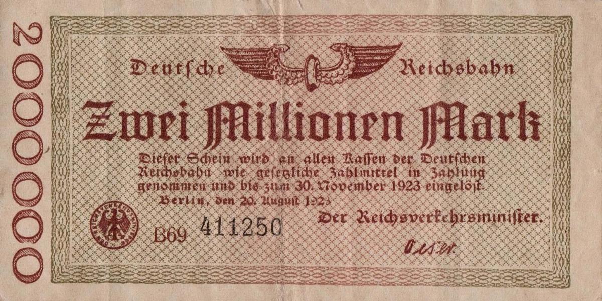 Front of Germany pS1012b: 2000000 Mark from 1923