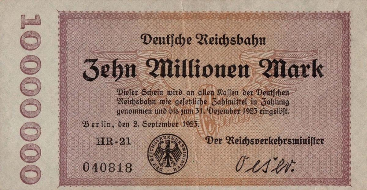 Front of Germany pS1014: 10000000 Mark from 1923