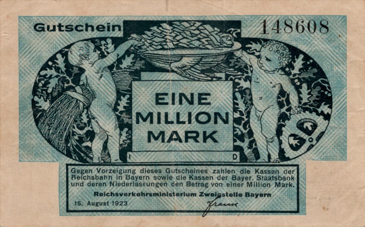 Front of Germany pS1101: 1000000 Mark from 1923