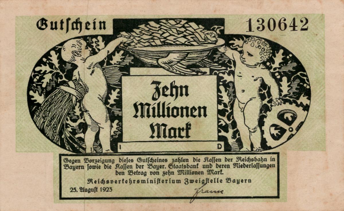 Front of Germany pS1103: 10000000 Mark from 1923