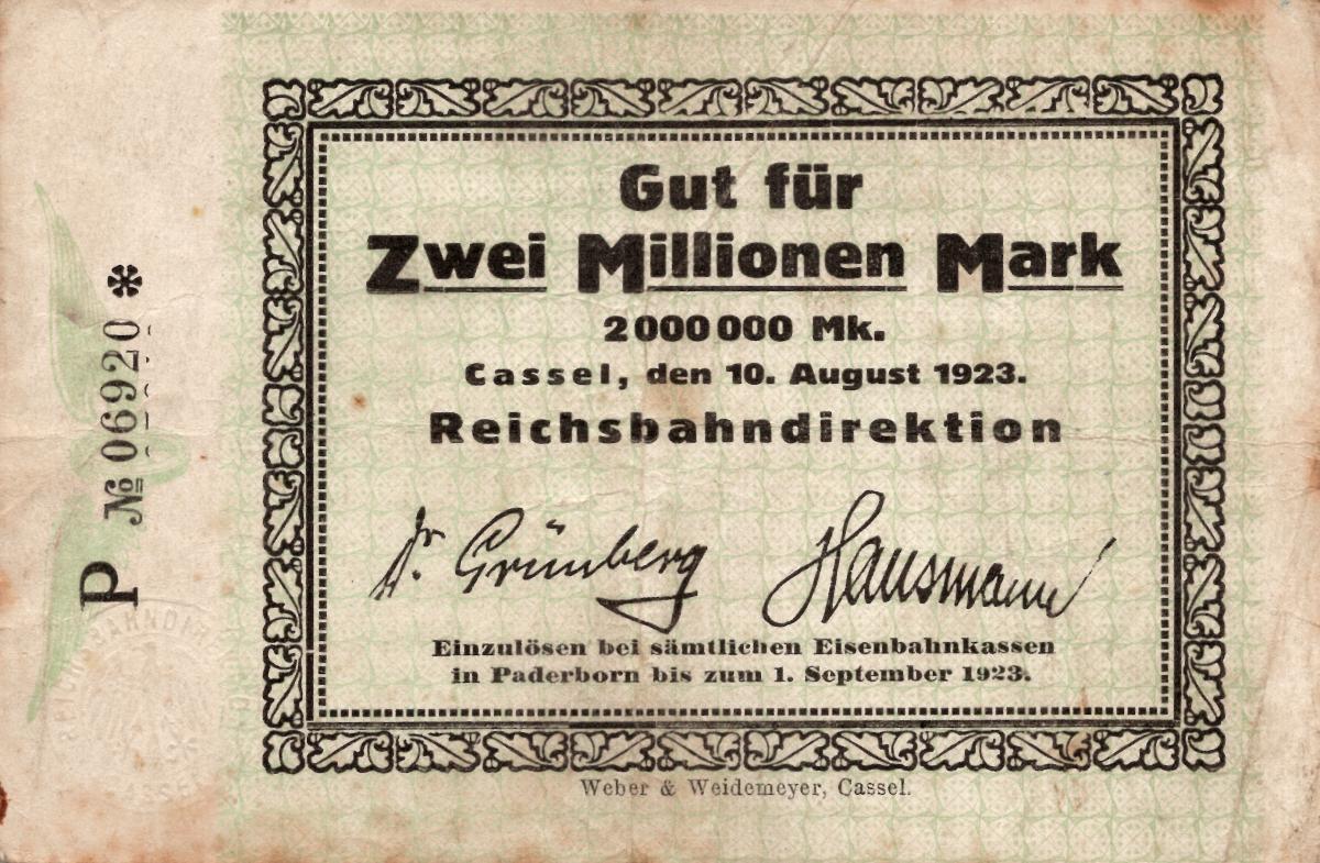 Front of Germany pS1155: 1000000 Mark from 1923