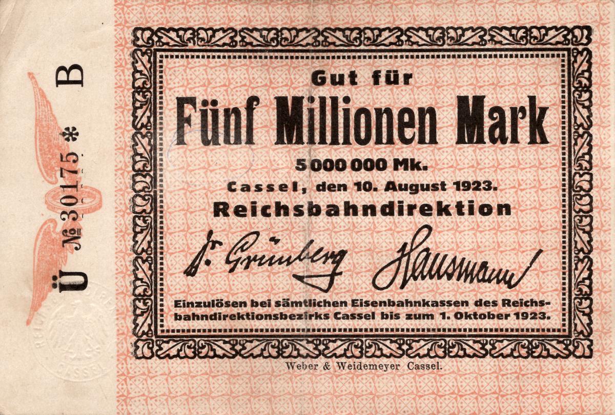 Front of Germany pS1161: 5000000 Mark from 1923