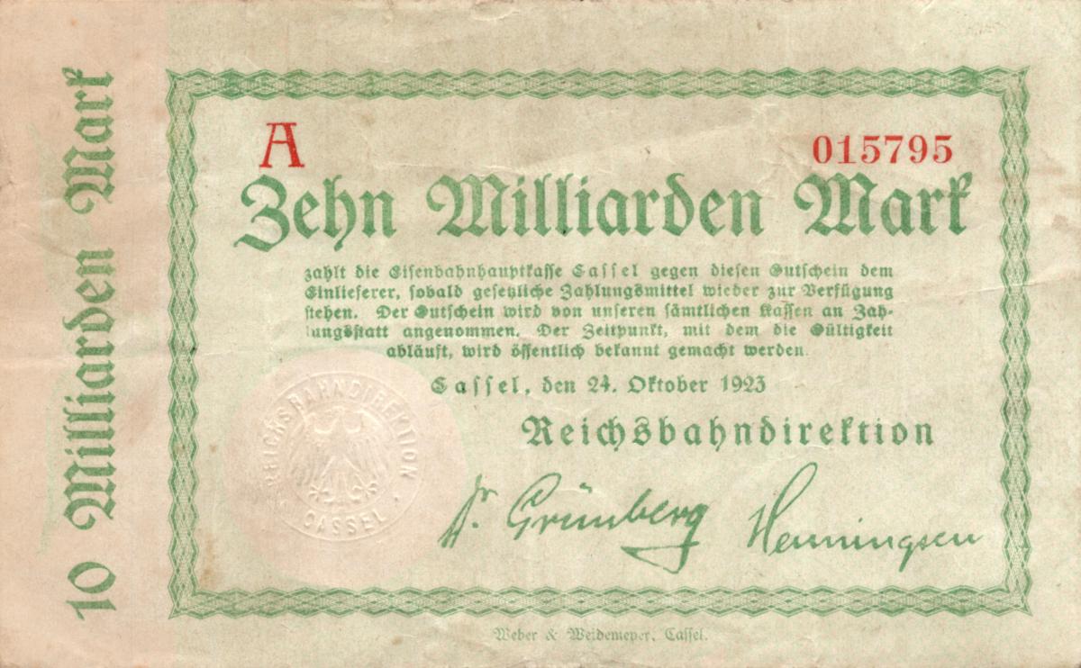 Front of Germany pS1163: 10000000000 Mark from 1923