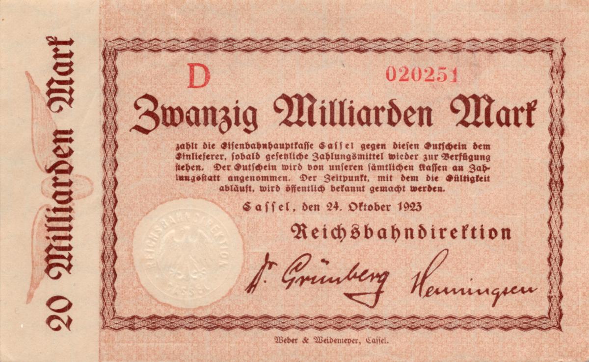 Front of Germany pS1164: 20000000000 Mark from 1923