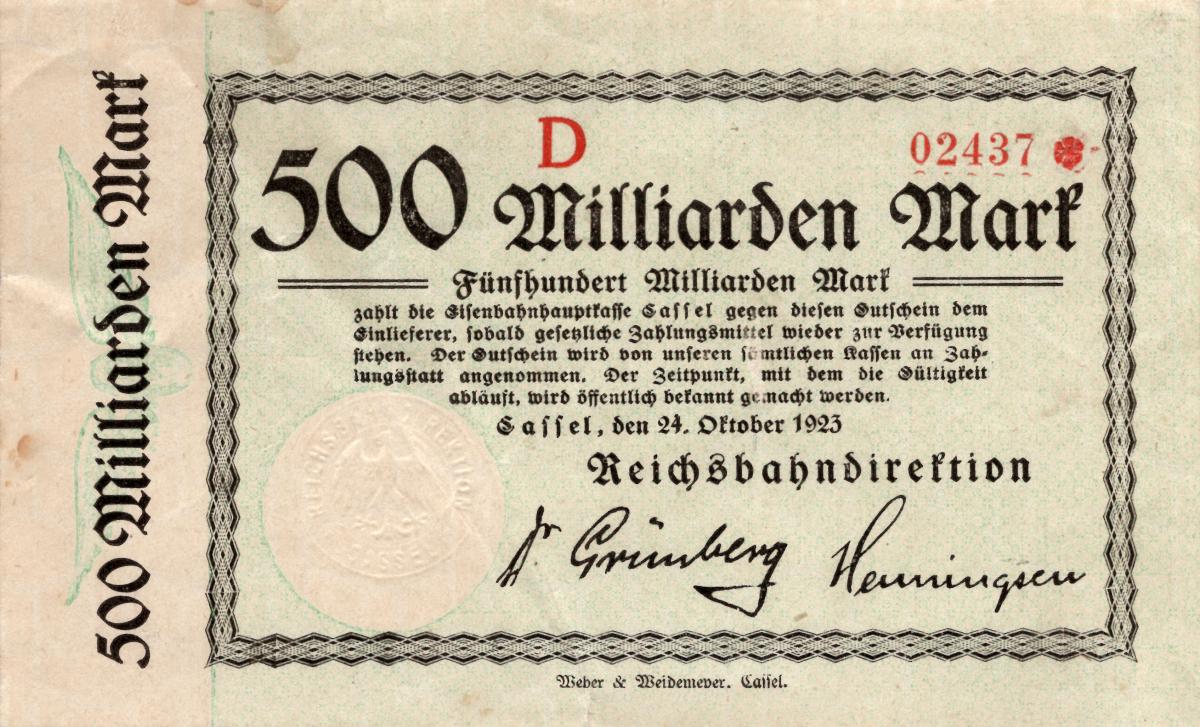 Front of Germany pS1167: 500000000000 Mark from 1923