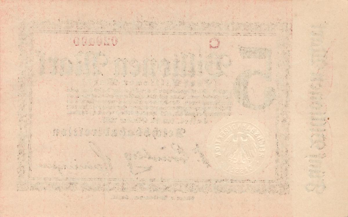 Back of Germany pS1169: 5000000000000 Mark from 1923