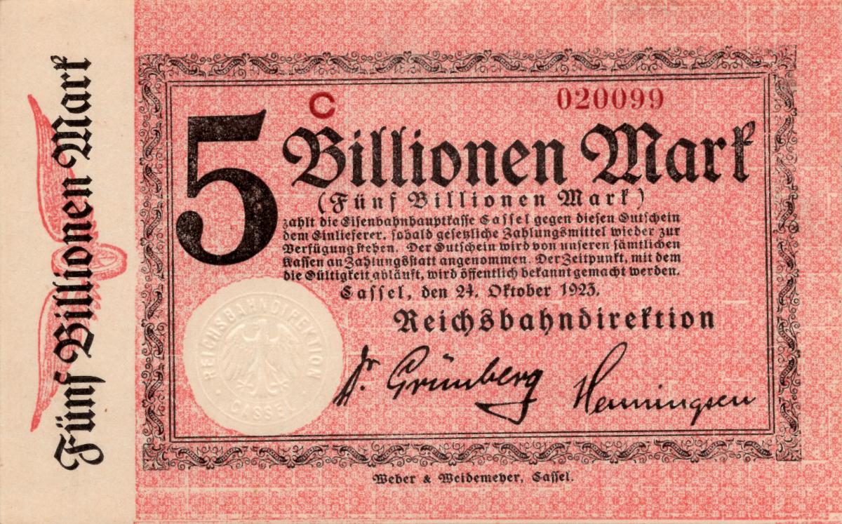 Front of Germany pS1169: 5000000000000 Mark from 1923