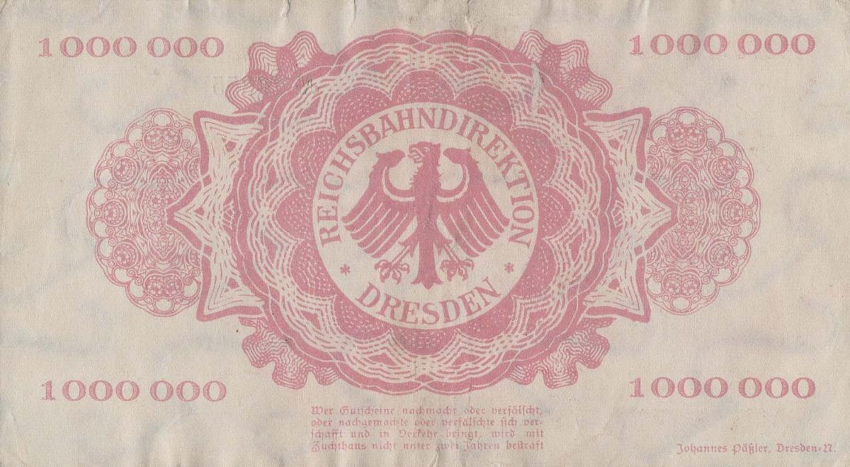 Back of Germany pS1172: 1000000 Mark from 1923