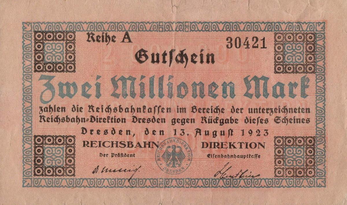 Front of Germany pS1173: 2000000 Mark from 1923