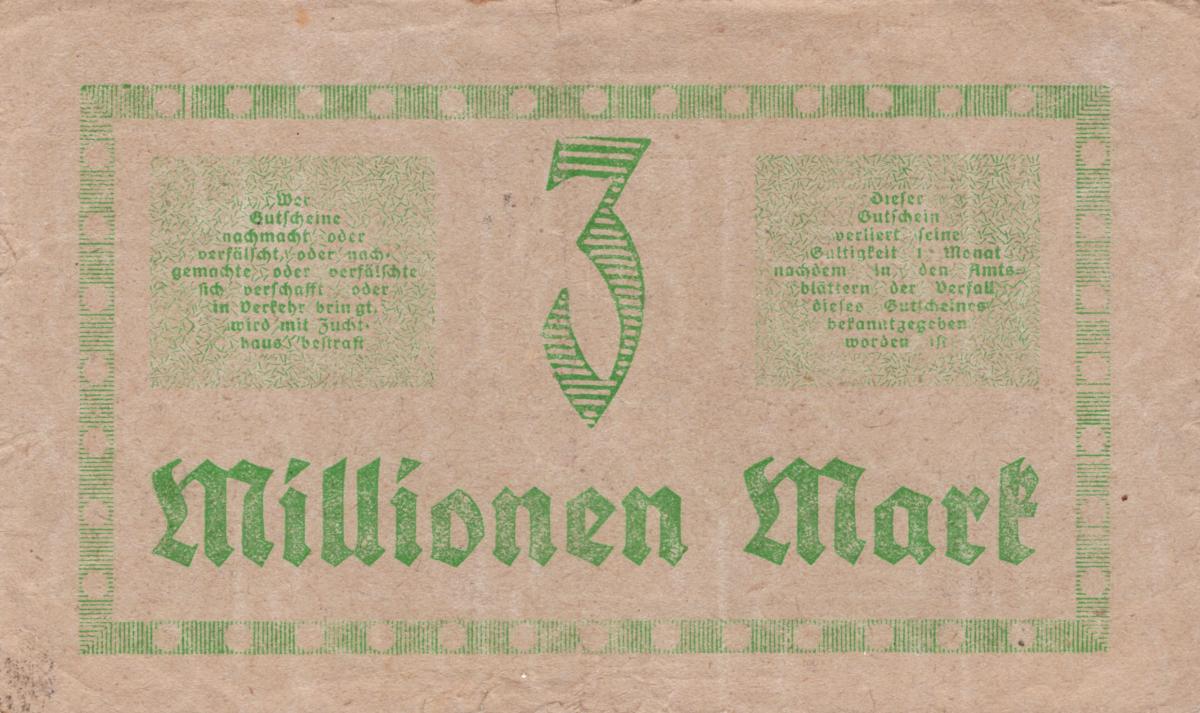 Back of Germany pS1174: 3000000 Mark from 1923