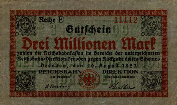 Front of Germany pS1175: 3000000 Mark from 1923