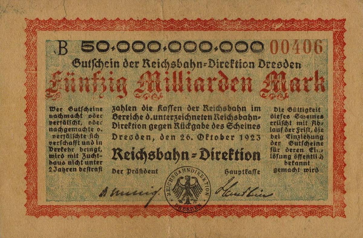 Front of Germany pS1178: 50000000000 Mark from 1923