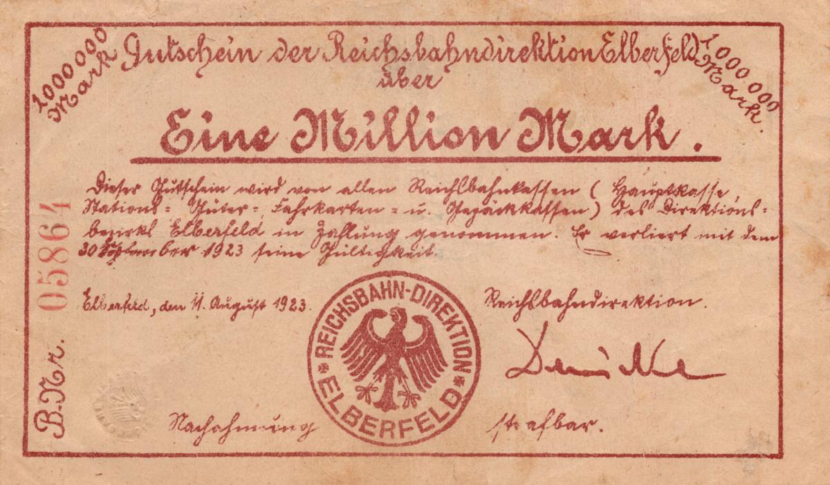 Front of Germany pS1187: 1000000 Mark from 1923