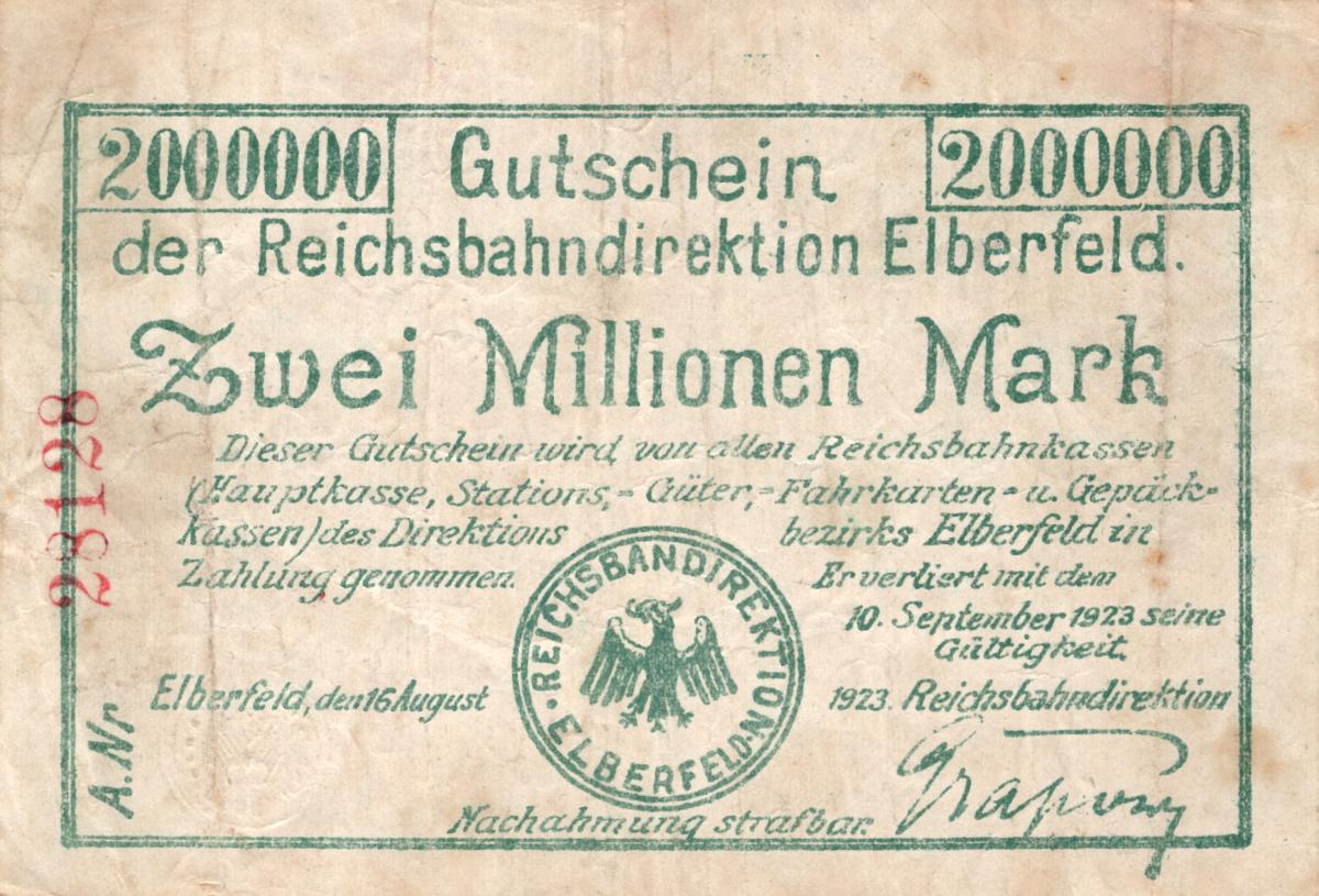 Front of Germany pS1188: 2000000 Mark from 1923