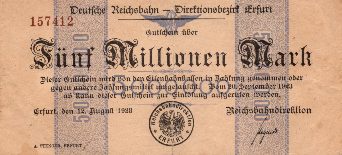 Front of Germany pS1203: 5000000 Mark from 1923