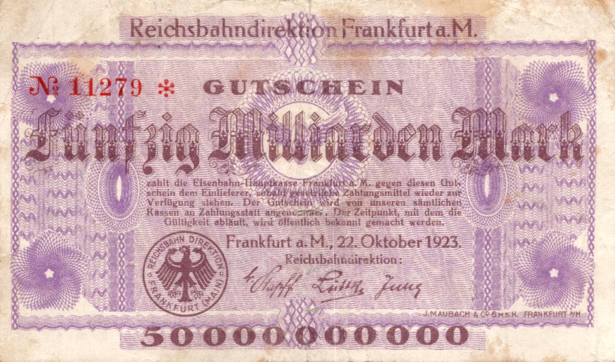 Front of Germany pS1223: 50000000000 Mark from 1923