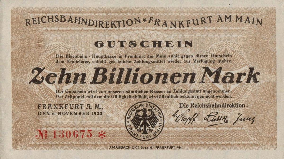 Front of Germany pS1228: 10000000000000 Mark from 1923