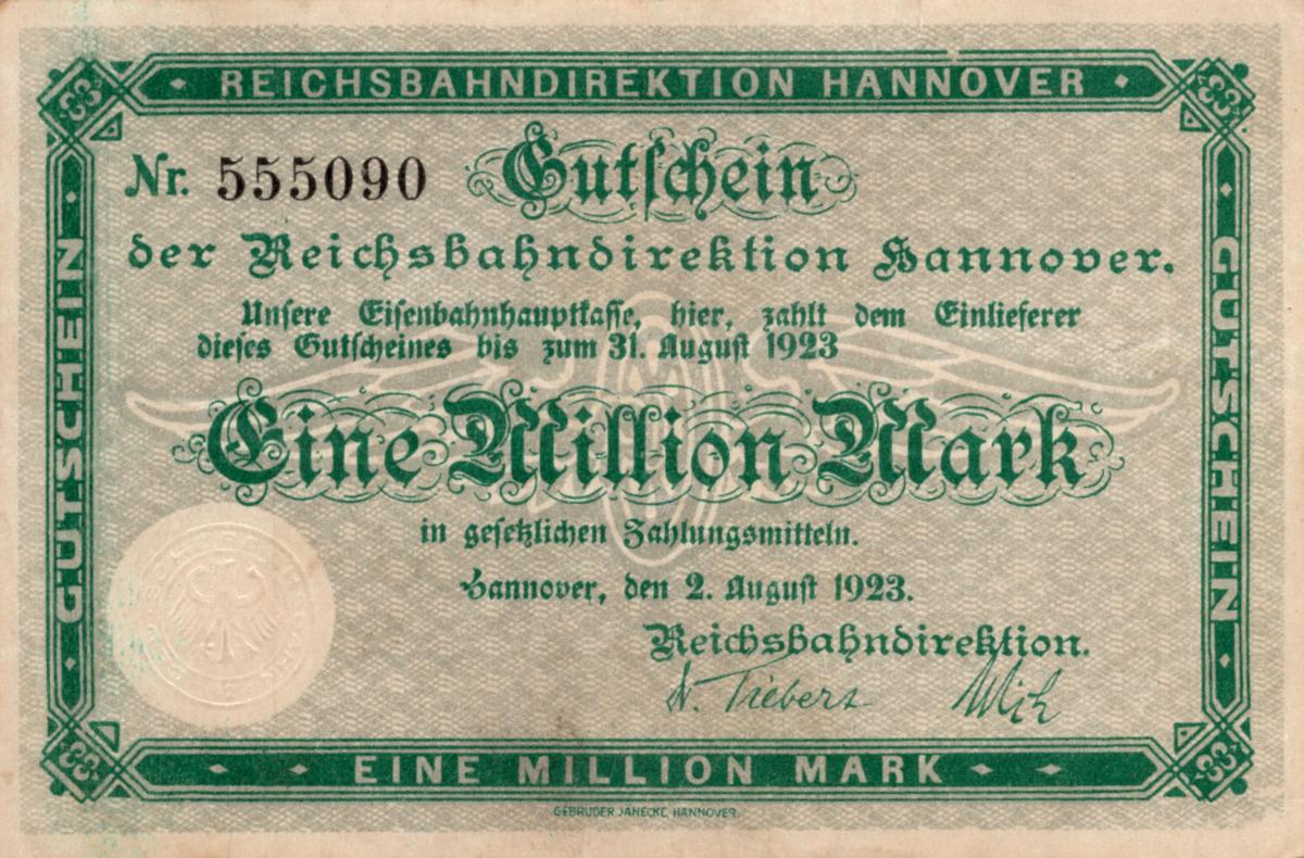 Front of Germany pS1255: 1000000 Mark from 1923