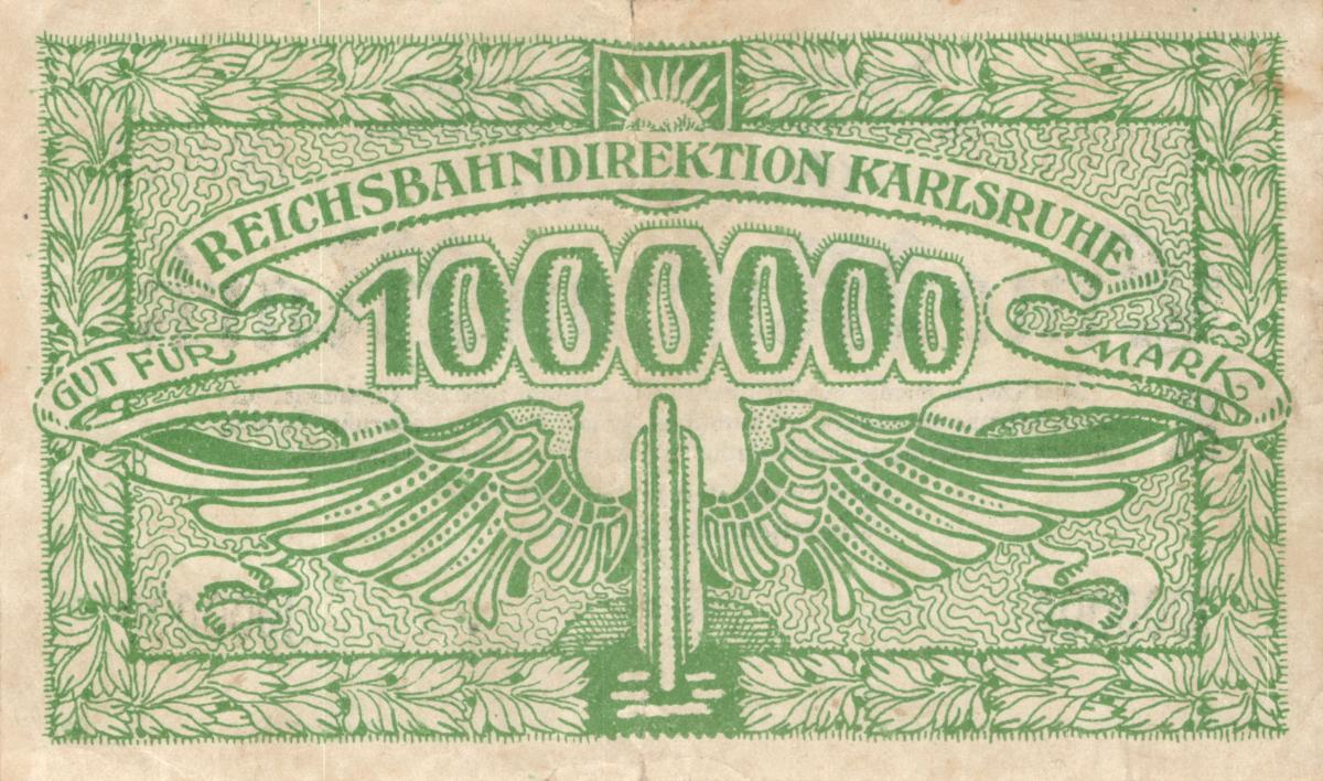 Back of Germany pS1266: 1000000 Mark from 1923