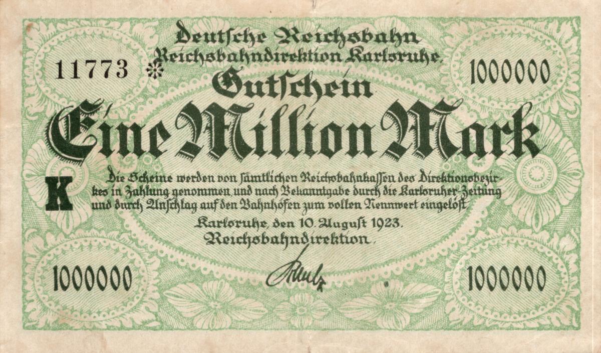 Front of Germany pS1266: 1000000 Mark from 1923