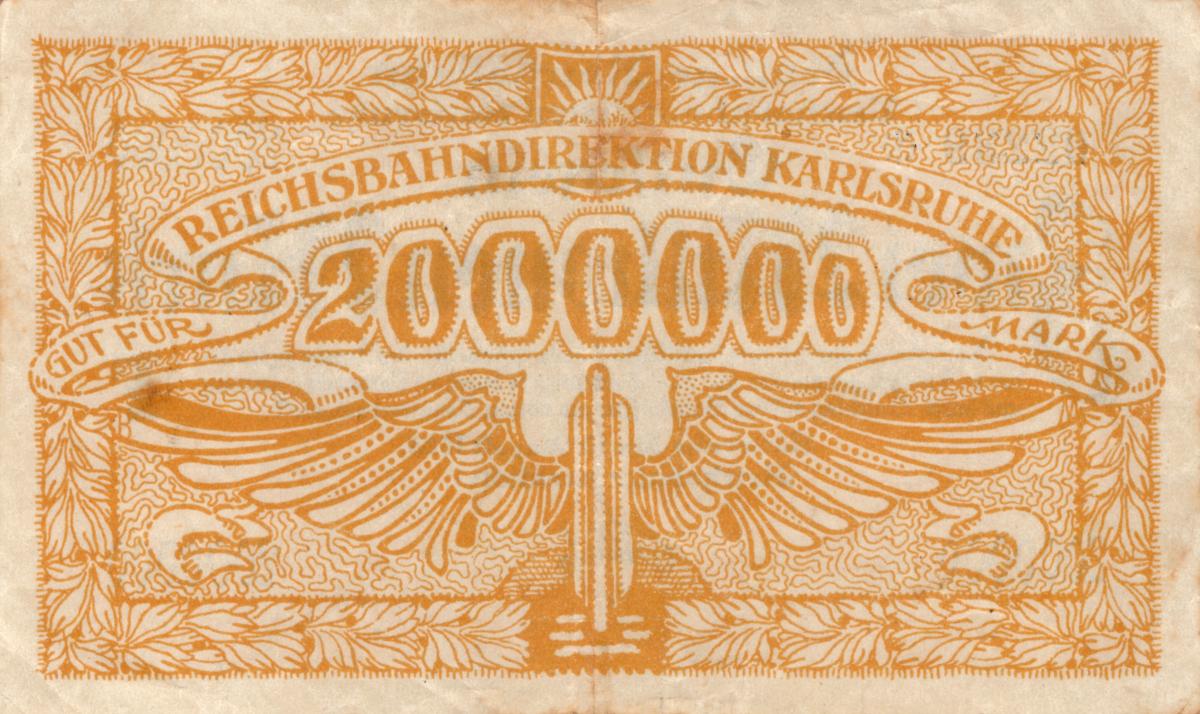 Back of Germany pS1267: 2000000 Mark from 1923