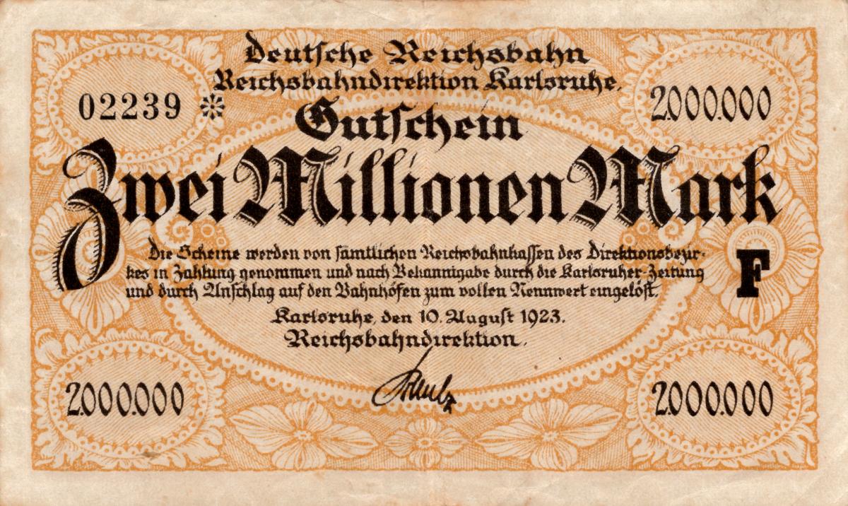 Front of Germany pS1267: 2000000 Mark from 1923