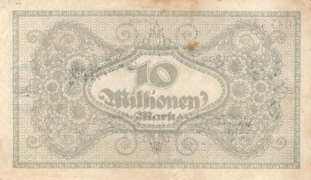 Back of Germany pS1269: 10000000 Mark from 1923