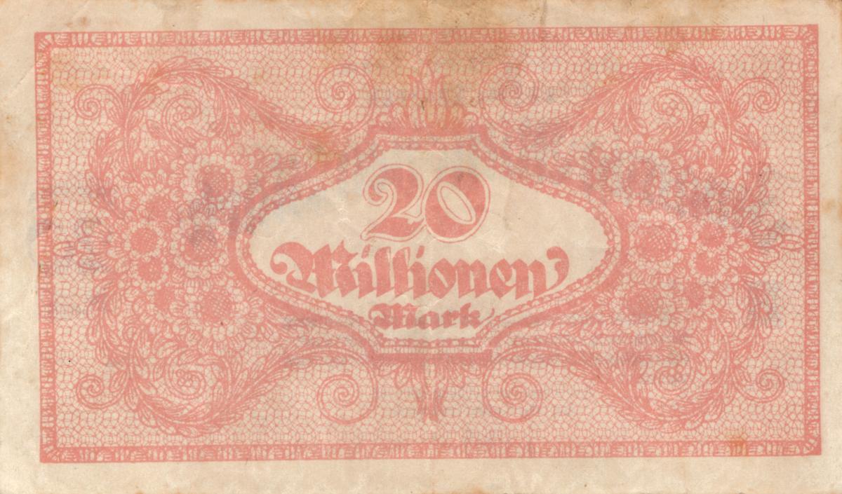 Back of Germany pS1270: 20000000 Mark from 1923