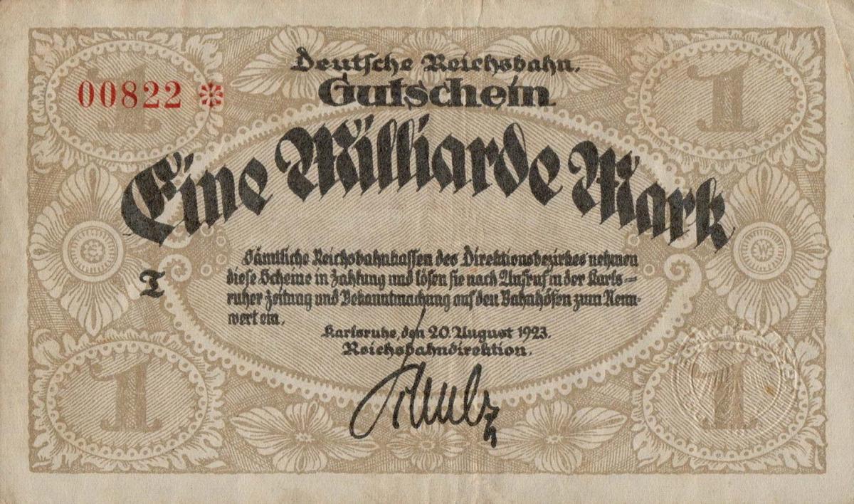 Front of Germany pS1271: 1000000000 Mark from 1923