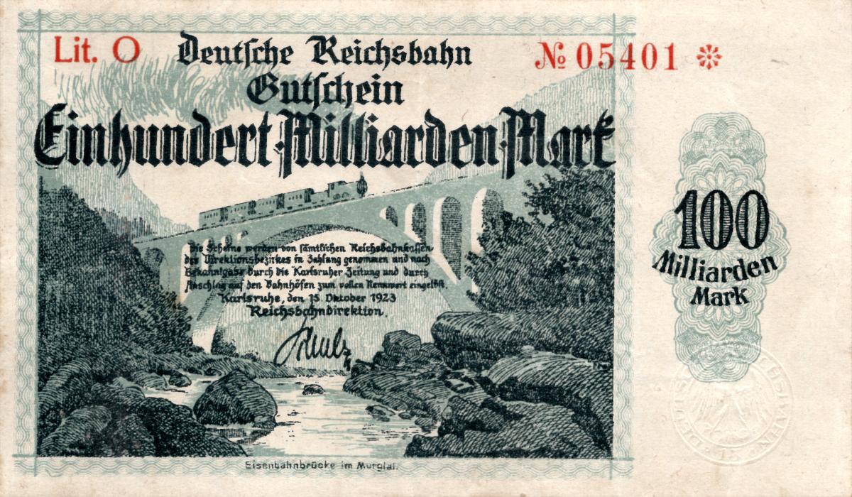 Front of Germany pS1273: 100000000000 Mark from 1923