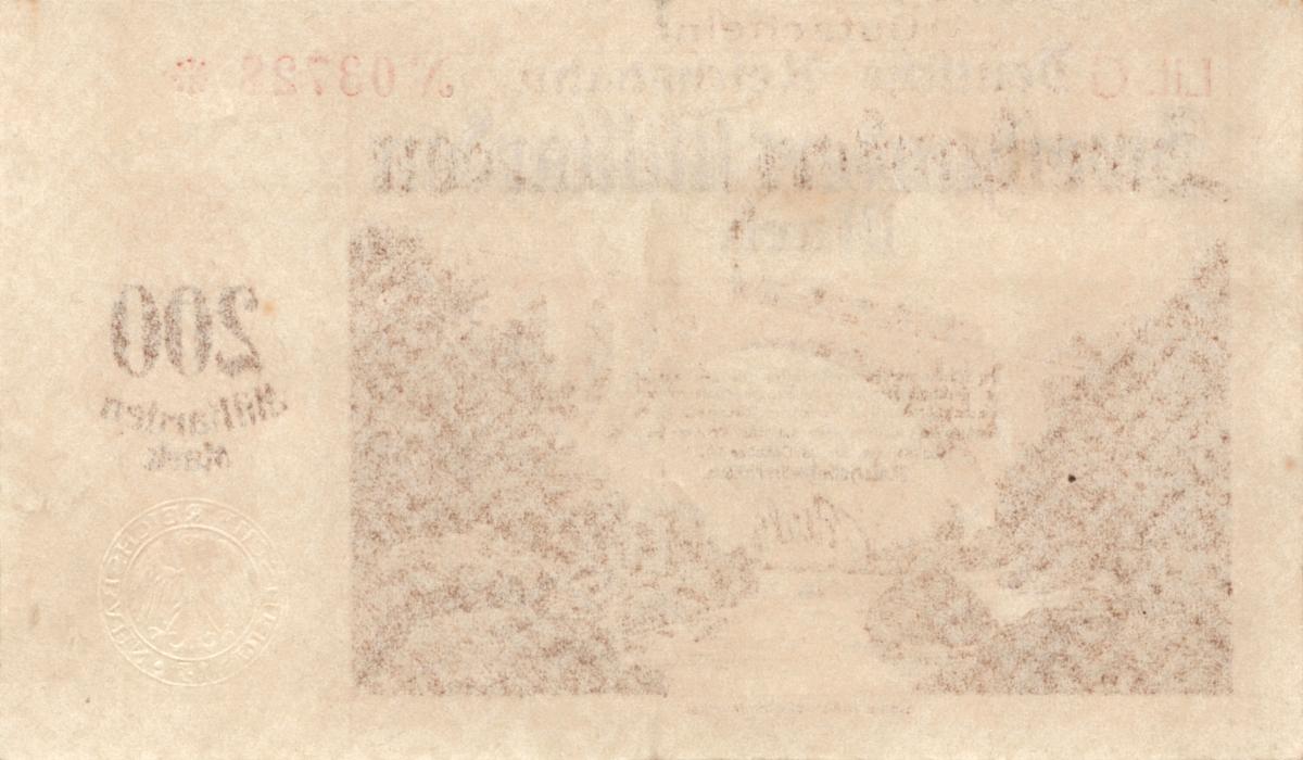 Back of Germany pS1275: 200000000000 Mark from 1923