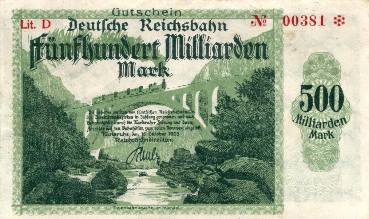 Front of Germany pS1276: 500000000000 Mark from 1923