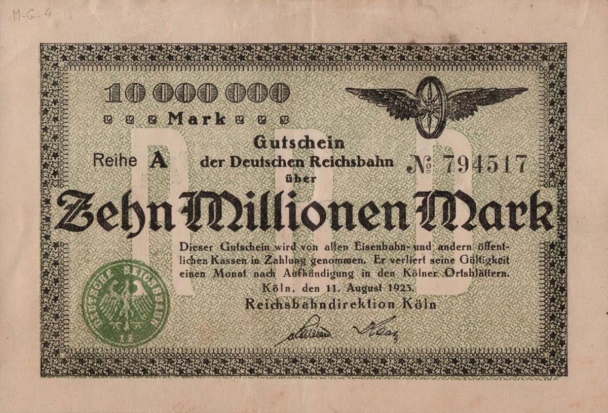 Front of Germany pS1284: 10000000 Mark from 1923