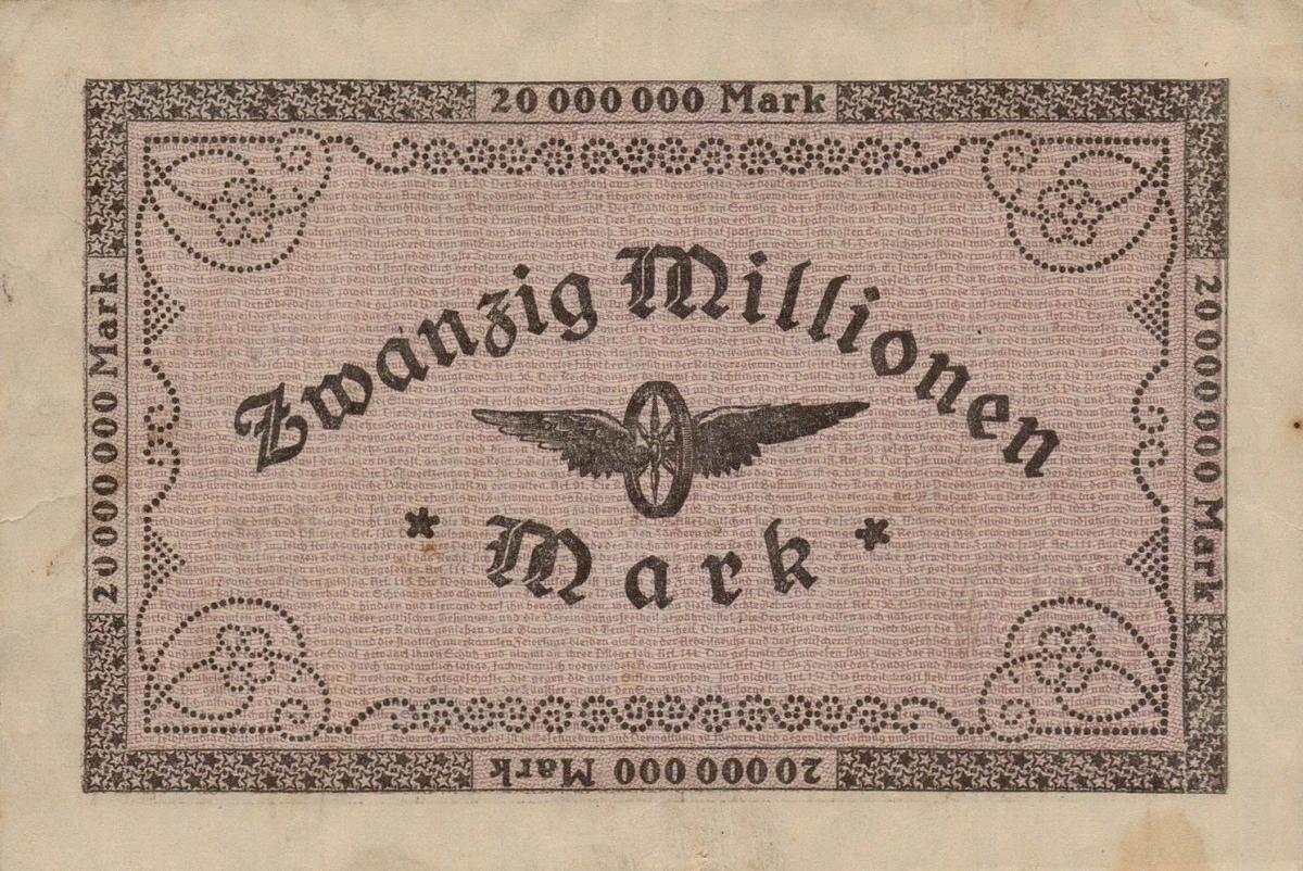 Back of Germany pS1287: 20000000 Mark from 1923