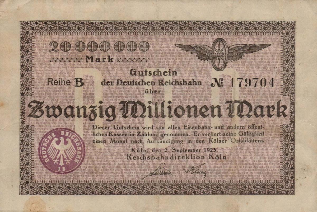 Front of Germany pS1287: 20000000 Mark from 1923