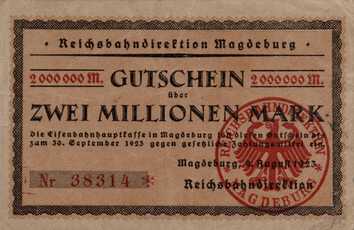 Front of Germany pS1312: 2000000 Mark from 1923