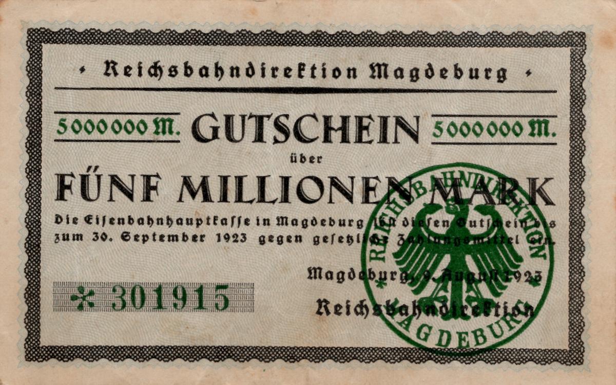 Front of Germany pS1313: 5000000 Mark from 1923