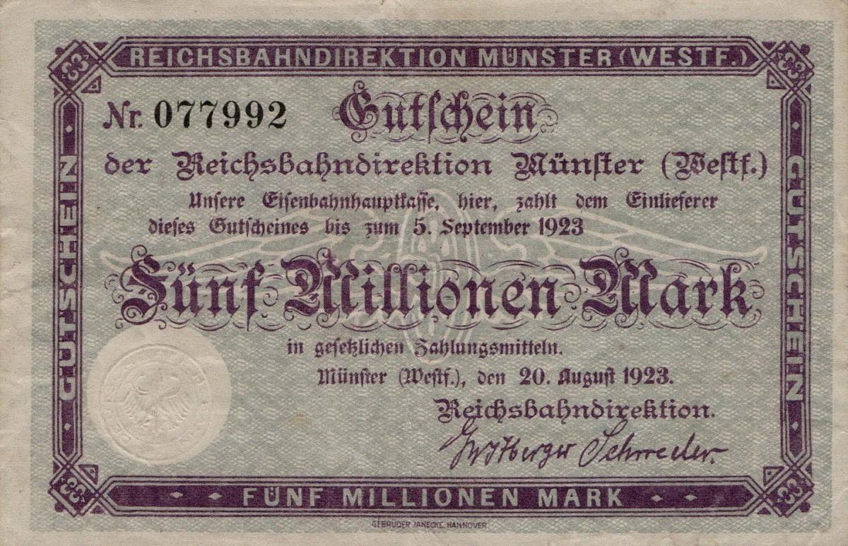 Front of Germany pS1323C: 5000000 Mark from 1923