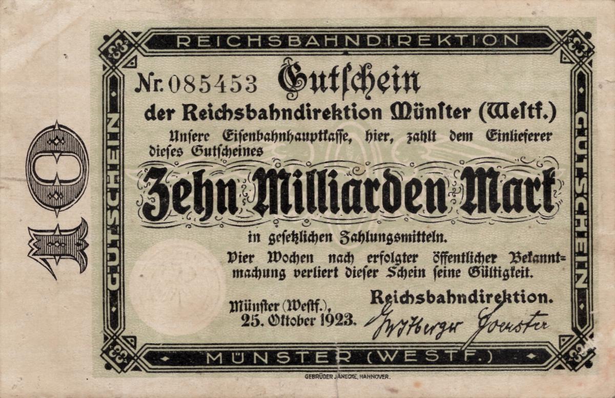 Front of Germany pS1326: 10000000000 Mark from 1923