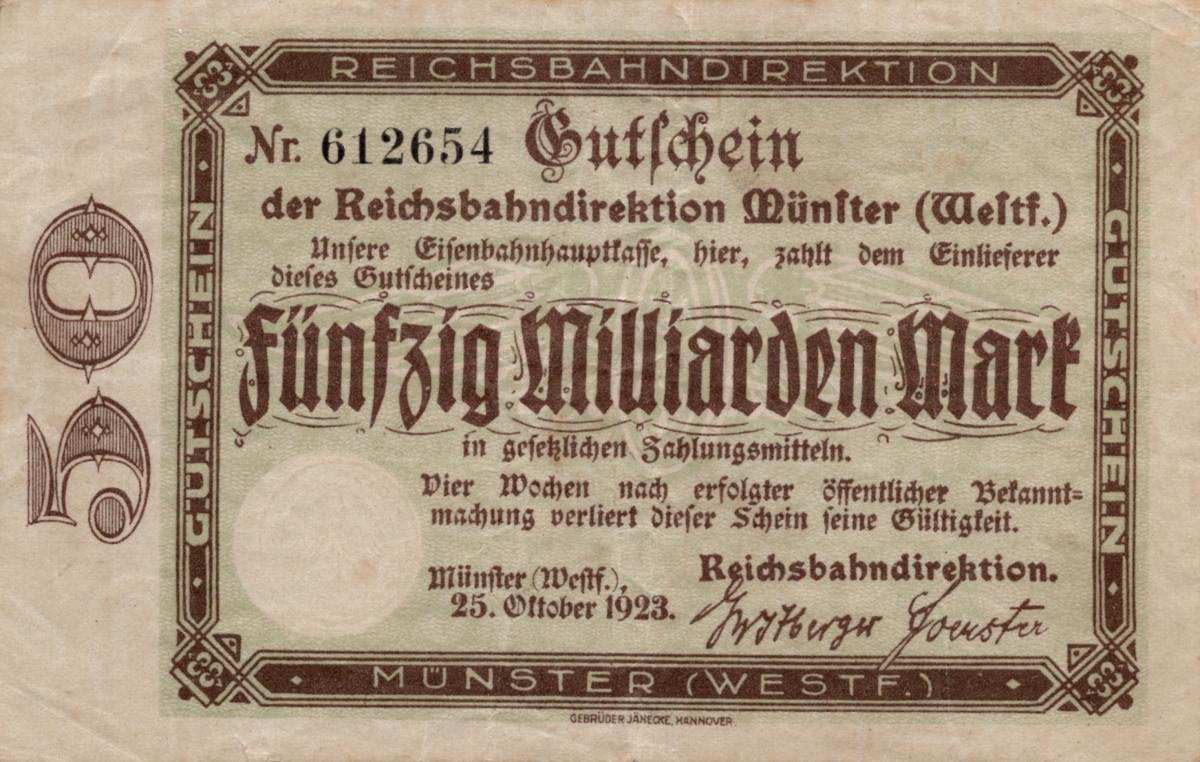 Front of Germany pS1328: 50000000000 Mark from 1923