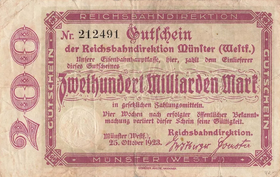 Front of Germany pS1330: 200000000000 Mark from 1923