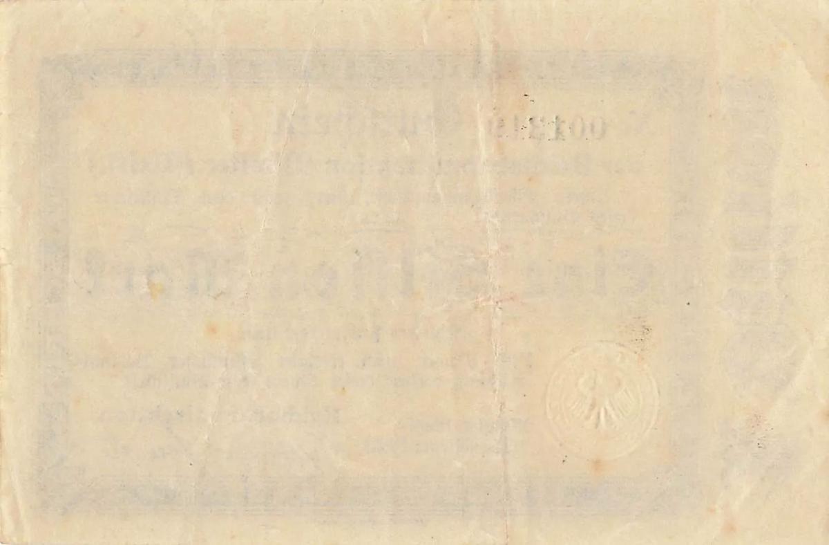 Back of Germany pS1332: 1000000000000 Mark from 1923