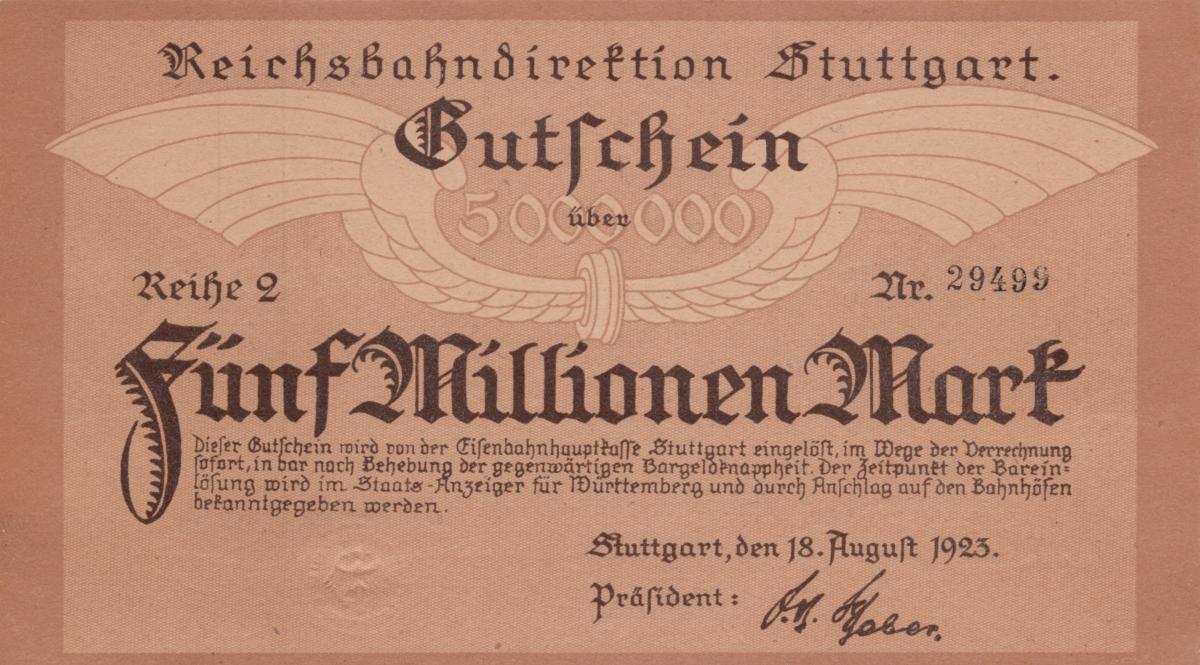 Front of Germany pS1372a: 5000000 Mark from 1923