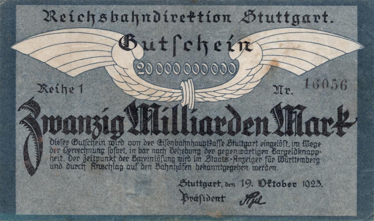 Front of Germany pS1375: 20000000000 Mark from 1923